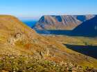 Iceland, Bolungarvik at fjord Isafjardardjup. The Westfjords (Vestfirdir) during autumn. Art Print